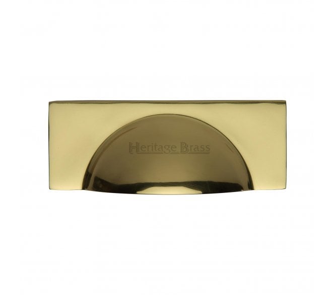 Heritage Brass C2746 Square Half Moon Drawer Cup Pull - Polished Brass