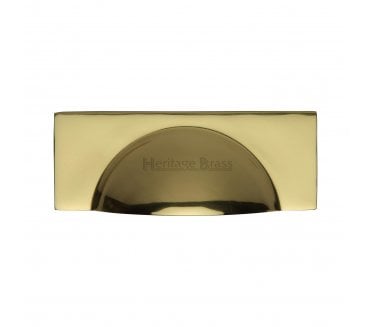 Heritage Brass C2746 Square Half Moon Drawer Cup Pull - Polished Brass
