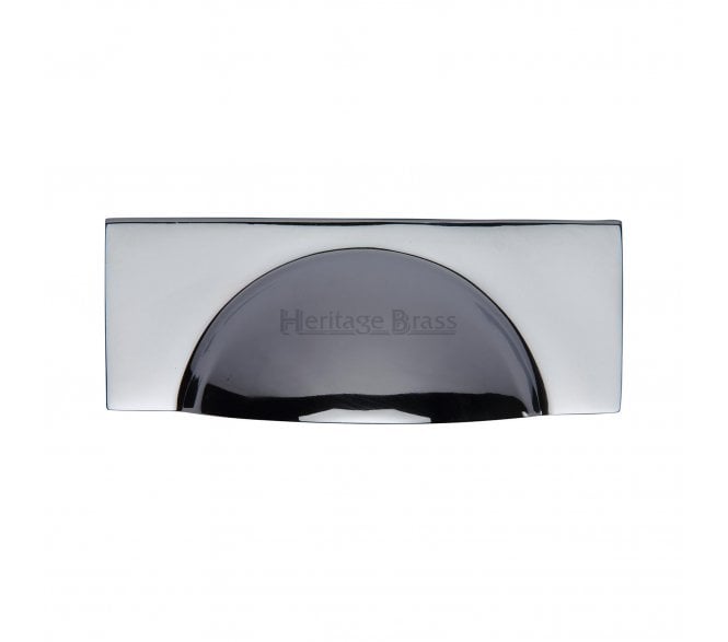 Heritage Brass C2746 Square Half Moon Drawer Cup Pull - Polished Chrome