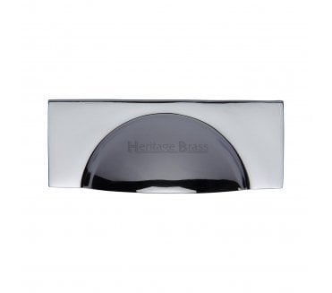 Heritage Brass C2746 Square Half Moon Drawer Cup Pull - Polished Chrome