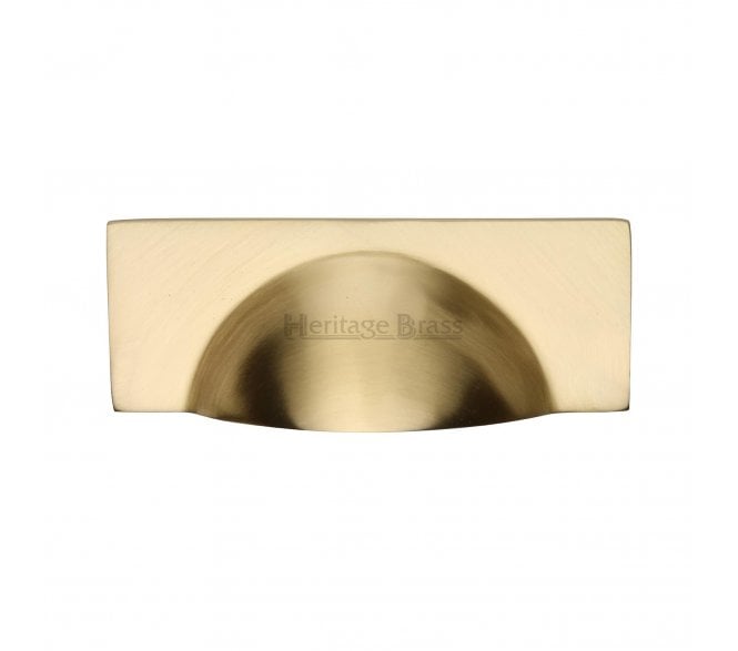 Heritage Brass C2746 Square Half Moon Drawer Cup Pull - Satin Brass