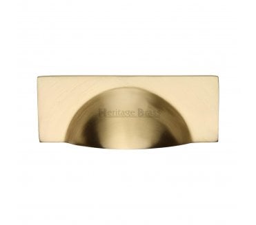 Heritage Brass C2746 Square Half Moon Drawer Cup Pull - Satin Brass
