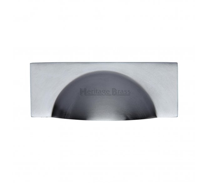 Heritage Brass C2746 Square Half Moon Drawer Cup Pull - Satin Chrome