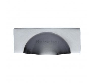 Heritage Brass C2746 Square Half Moon Drawer Cup Pull - Satin Chrome