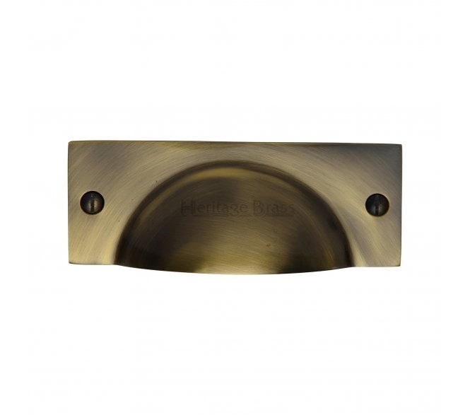 Heritage Brass C2762 Square Half Moon Drawer Cup Pull - Antique Brass