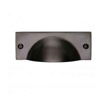 Heritage Brass C2762 Square Half Moon Drawer Cup Pull - Matt Bronze