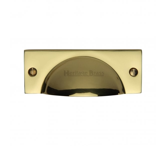 Heritage Brass C2762 Square Half Moon Drawer Cup Pull - Polished Brass