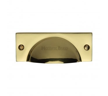 Heritage Brass C2762 Square Half Moon Drawer Cup Pull - Polished Brass