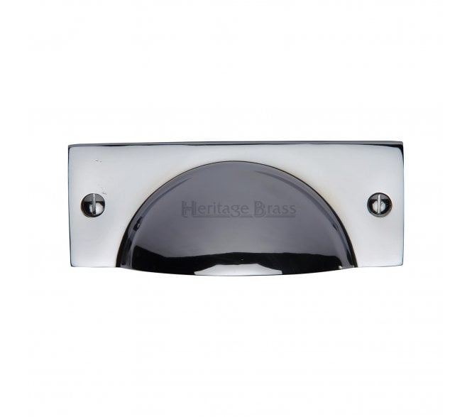 Heritage Brass C2762 Square Half Moon Drawer Cup Pull - Polished Chrome