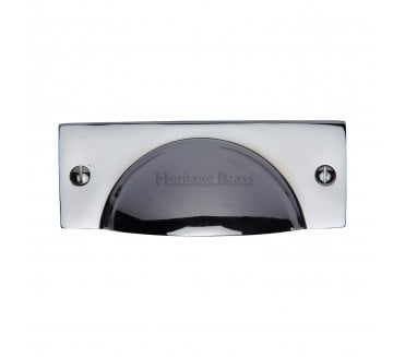 Heritage Brass C2762 Square Half Moon Drawer Cup Pull - Polished Chrome
