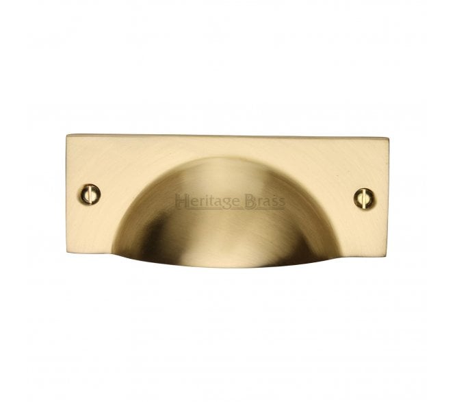Heritage Brass C2762 Square Half Moon Drawer Cup Pull - Satin Brass