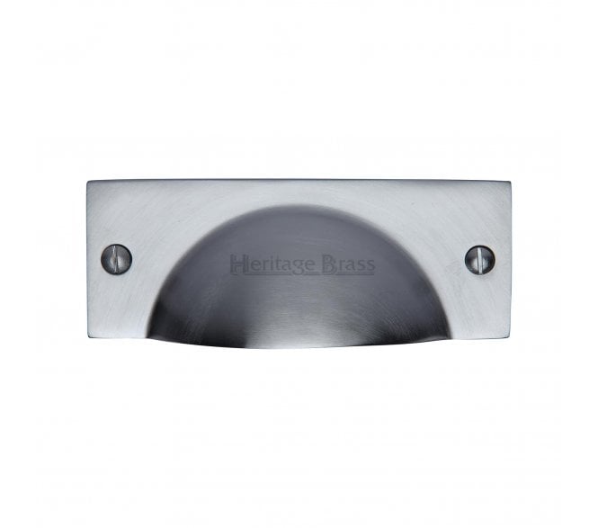 Heritage Brass C2762 Square Half Moon Drawer Cup Pull - Satin Chrome