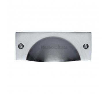 Heritage Brass C2762 Square Half Moon Drawer Cup Pull - Satin Chrome