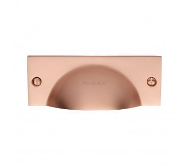 Heritage Brass C2762 Square Half Moon Drawer Cup Pull - Satin Rose Gold