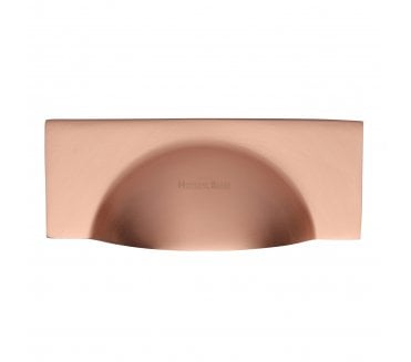 Heritage Brass C2764 Square Half Moon Cup Pull - Satin Rose Gold