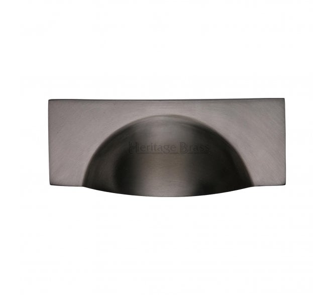 Heritage Brass C2764 Square Half Moon Drawer Cup Pull - Matt Bronze