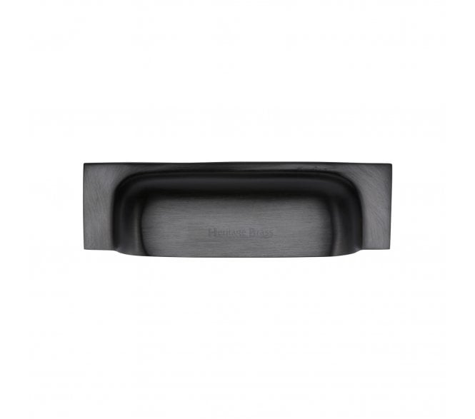 Heritage Brass C2766 Square Drawer Cup Pull 96mm CTC - Matt Black
