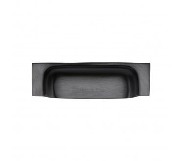 Heritage Brass C2766 Square Drawer Cup Pull 96mm CTC - Matt Black