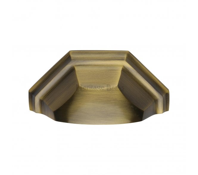 Heritage Brass C2768 Art Deco Drawer Cup Pull - Antique Brass