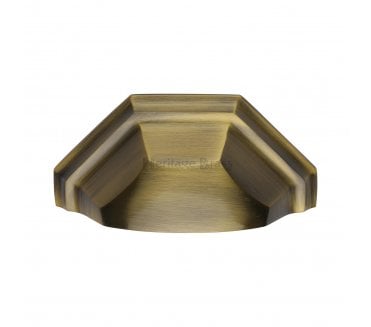 Heritage Brass C2768 Art Deco Drawer Cup Pull - Antique Brass