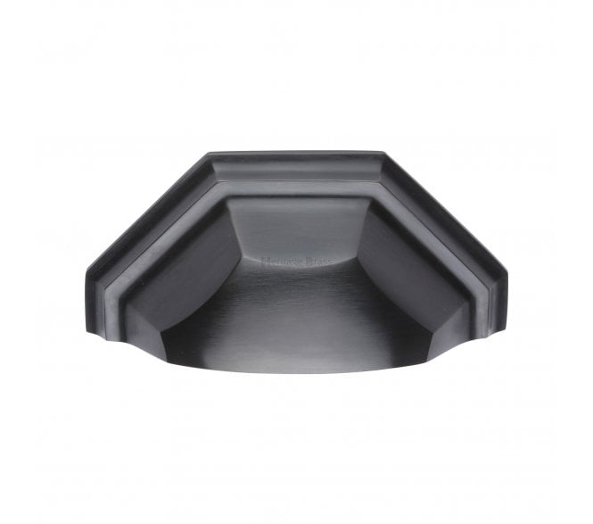 Heritage Brass C2768 Art Deco Drawer Cup Pull - Matt Black