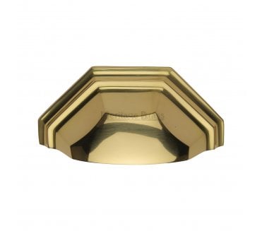 Heritage Brass C2768 Art Deco Drawer Cup Pull - Polished Brass