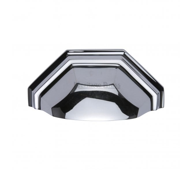 Heritage Brass C2768 Art Deco Drawer Cup Pull - Polished Chrome