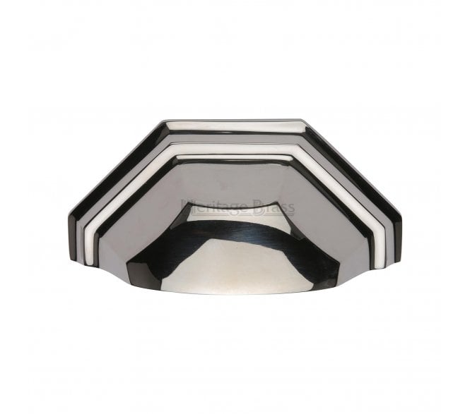 Heritage Brass C2768 Art Deco Drawer Cup Pull - Polished Nickel