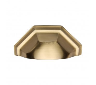 Heritage Brass C2768 Art Deco Drawer Cup Pull - Satin Brass
