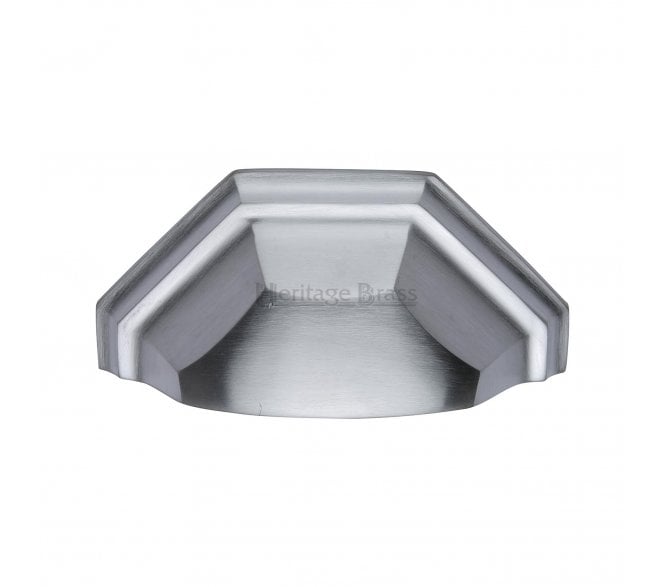 Heritage Brass C2768 Art Deco Drawer Cup Pull - Satin Chrome
