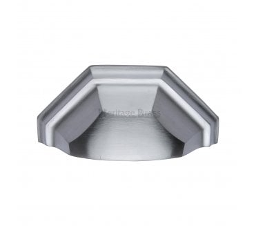 Heritage Brass C2768 Art Deco Drawer Cup Pull - Satin Chrome