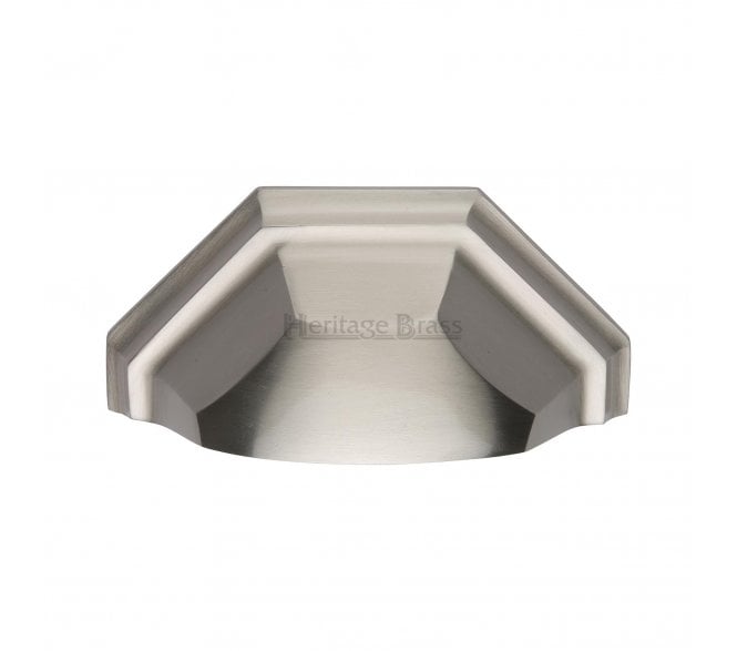 Heritage Brass C2768 Art Deco Drawer Cup Pull - Satin Nickel