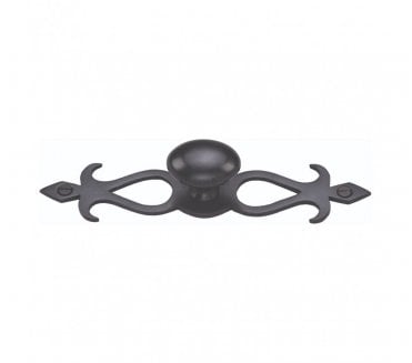 Heritage Brass C3072 Oval Cabinet Knob on Fretted Plate - Matt Black
