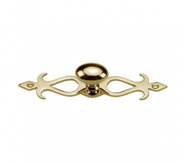 Heritage Brass C3072 Oval Cabinet Knob on Fretted Plate - Polished Brass