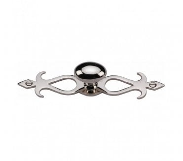 Heritage Brass C3072 Oval Cabinet Knob on Fretted Plate - Polished Nickel