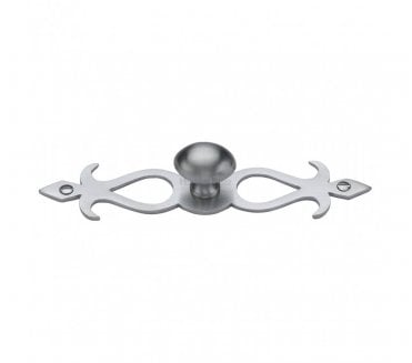 Heritage Brass C3072 Oval Cabinet Knob on Fretted Plate - Satin Chrome