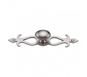 Heritage Brass C3072 Oval Cabinet Knob on Fretted Plate - Satin Nickel