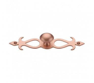 Heritage Brass C3072 Oval Cabinet Knob on Fretted Plate - Satin Rose Gold