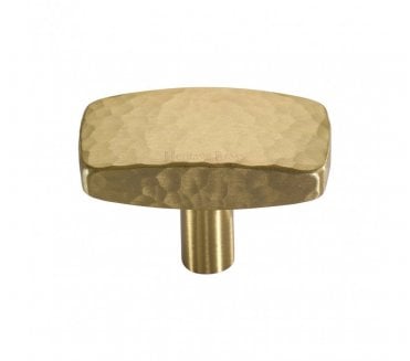 Heritage Brass C3386 Hammered Rectangular Cabinet Knobs - Satin Brass