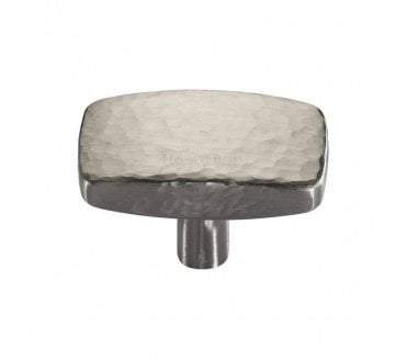 Heritage Brass C3386 Hammered Rectangular Cabinet Knobs - Satin Nickel