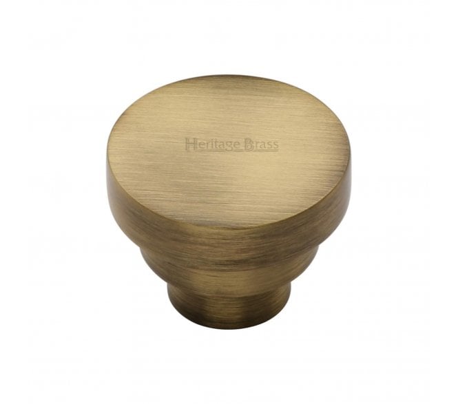 Heritage Brass C3624 Art Deco Round Cabinet Knobs - Antique Brass