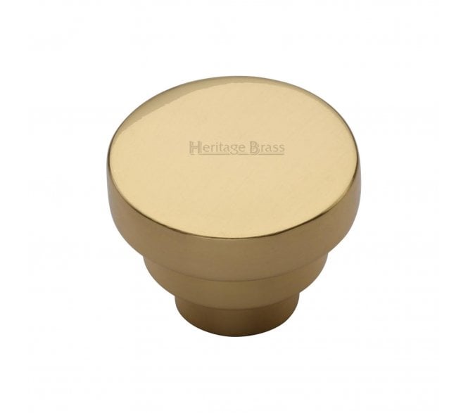 Heritage Brass C3624 Art Deco Round Cabinet Knobs - Polished Brass