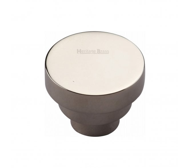 Heritage Brass C3624 Art Deco Round Cabinet Knobs - Polished Nickel