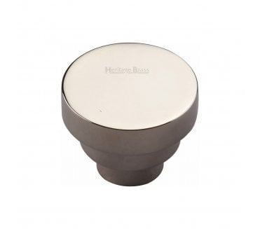 Heritage Brass C3624 Art Deco Round Cabinet Knobs - Polished Nickel