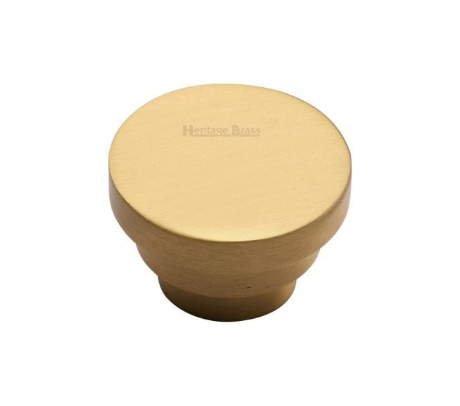 Heritage Brass C3624 Art Deco Round Cabinet Knobs - Satin Brass