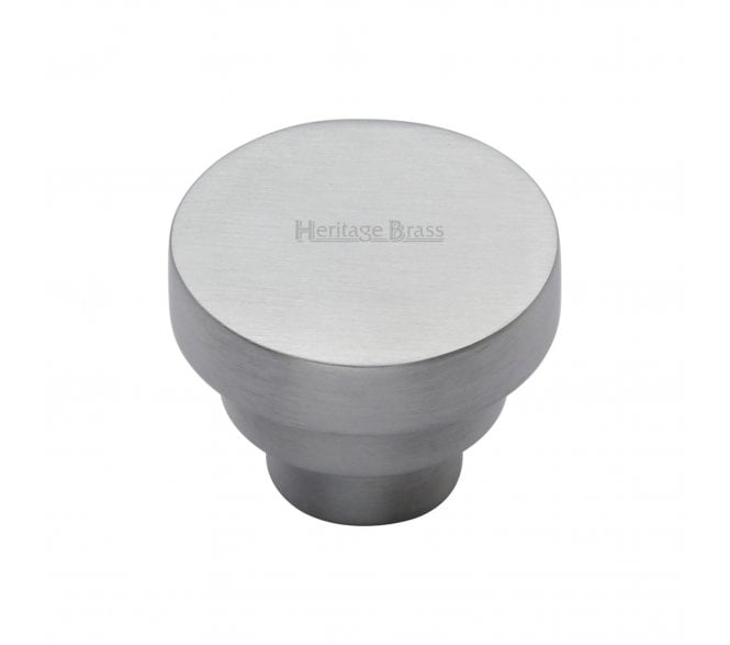 Heritage Brass C3624 Art Deco Round Cabinet Knobs - Satin Chrome