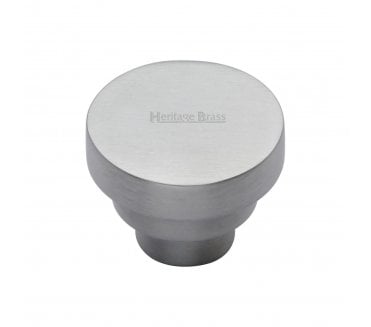 Heritage Brass C3624 Art Deco Round Cabinet Knobs - Satin Chrome