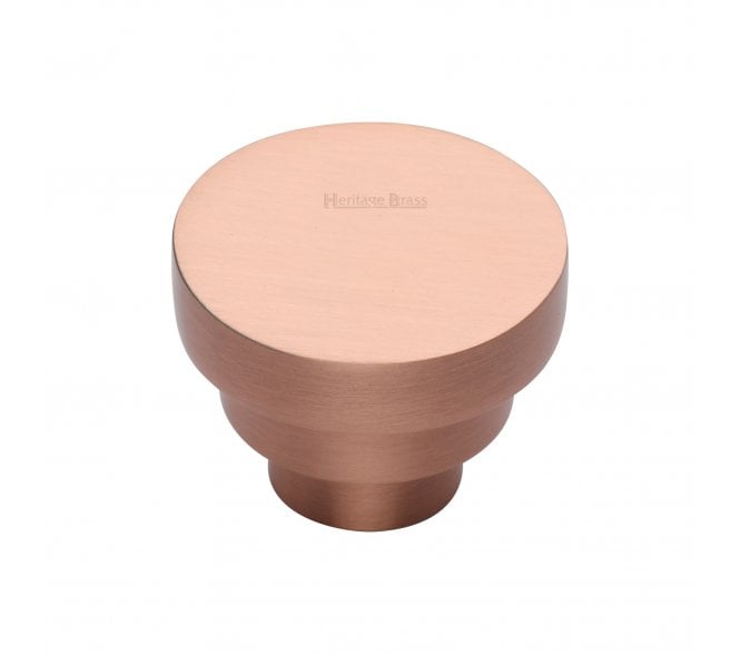 Heritage Brass C3624 Art Deco Round Cabinet Knobs - Satin Rose Gold