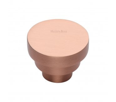 Heritage Brass C3624 Art Deco Round Cabinet Knobs - Satin Rose Gold