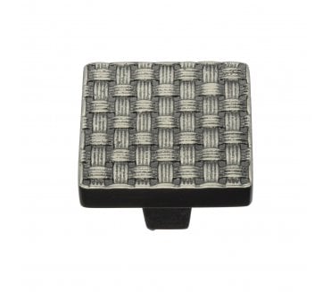 Heritage Brass C3631 Fossil Weave Square Cabinet Knobs - Aged Nickel